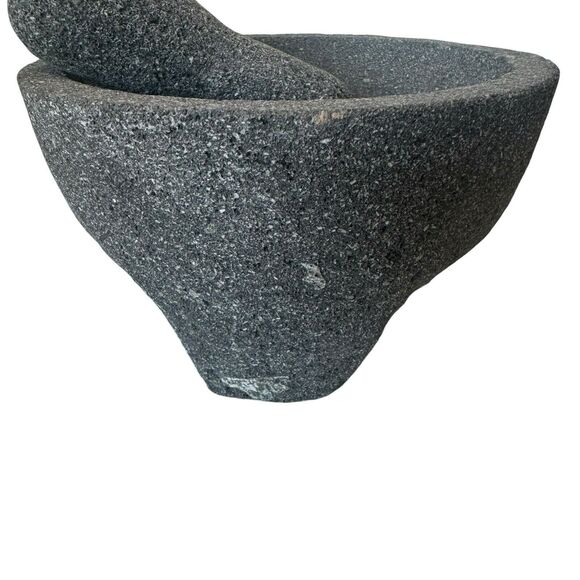 8" Mexican Molcajete 100% Lava Volcanic Stone, Mortar and Pestle- Crate & Barrel - Picture 16 of 16